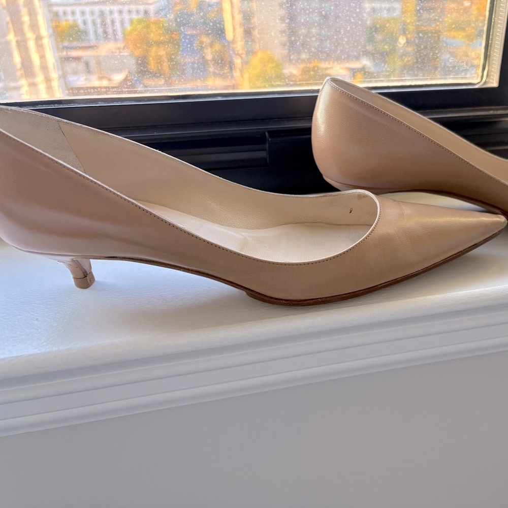 Jimmy Choo Camel Kitten Heel Pump- 39 1/2